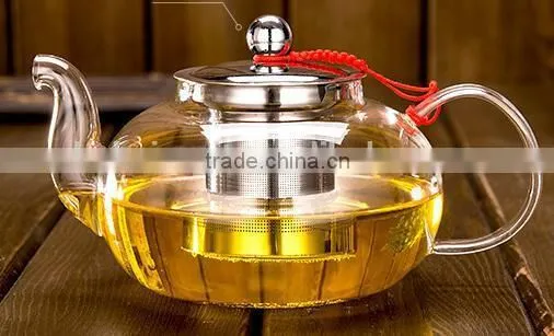 Heat Resistant Glass Teapot With Stainless Steel Infuser High Quality