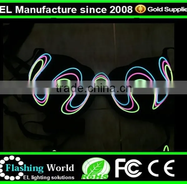 LED Bra/LED Panty/LED Luminous Lingerie,Optical Fiber Luminous Led Bra, Luminous Underwear Sexy Lingerie Hot With Led Light photo-2