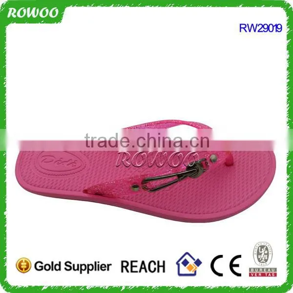 Cheap Beach Flat Sandals for Ladies,Glitter Pvc Straps and PCU Sole for Women photo-2