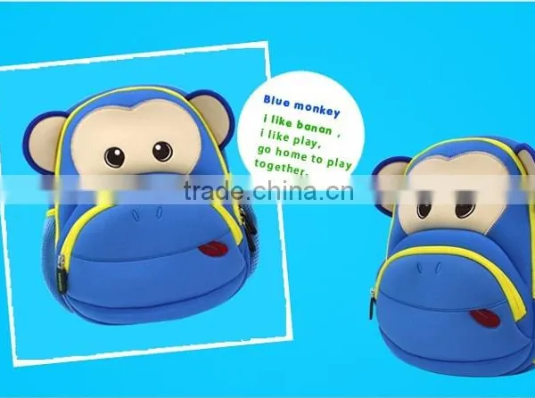 School Bag With Cute Monkey Design Backpack Kids Boys Children Backpack Two Strap photo-2