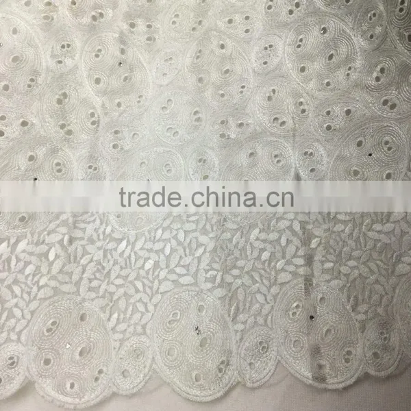 Low Price African Organza Lace in Switzerland Embroidery With Stones for Bridal Wedding Dress photo-4