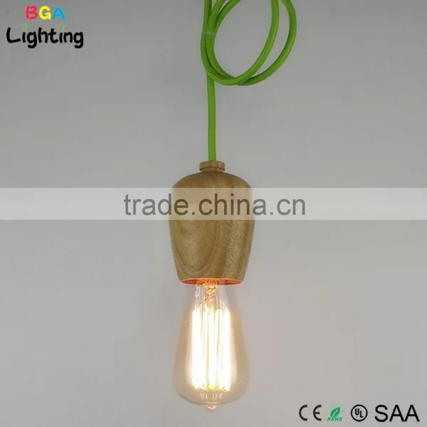 E26 UL Wooden Pendant Lamp,wood Pendant Light