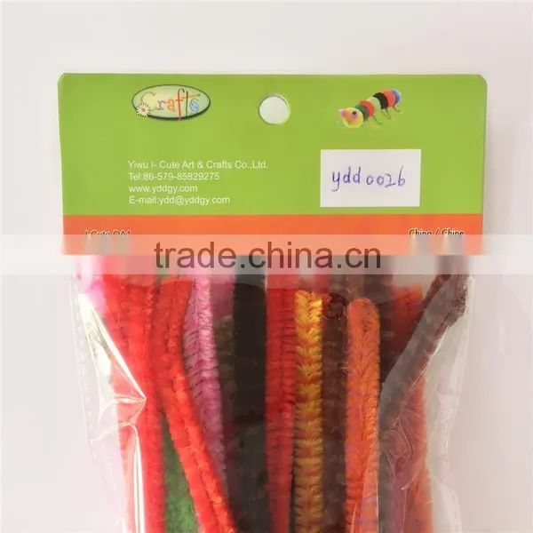 China Factory Supply DIY Crafts 0.8*30cm Colorful Striped Pipe Cleaners Toys for Kids photo-6