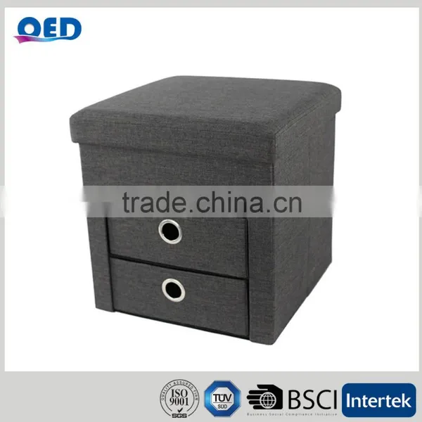 Foldable Storage Ottoman With Drawers
