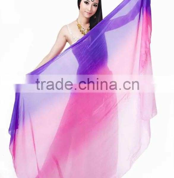 SWEGAL Newest Wholesale Belly Dance 100% Silk Fan Veils photo-2