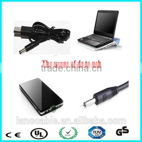 Retractable Usb to 2.1mm Barrel Plug Male dc Cable photo-6