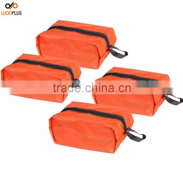 Luckiplus Portable Waterproof Nylon Travel Shoe Bags Orange