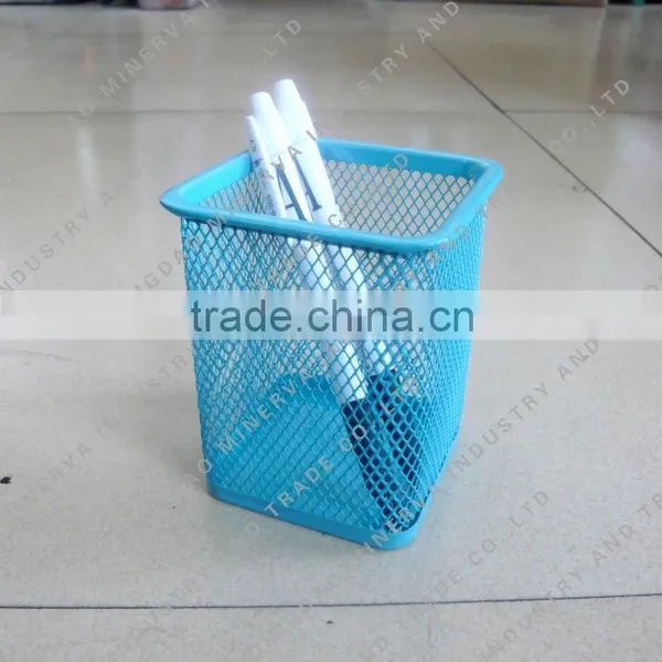 Office Blue Mesh Pen Holder