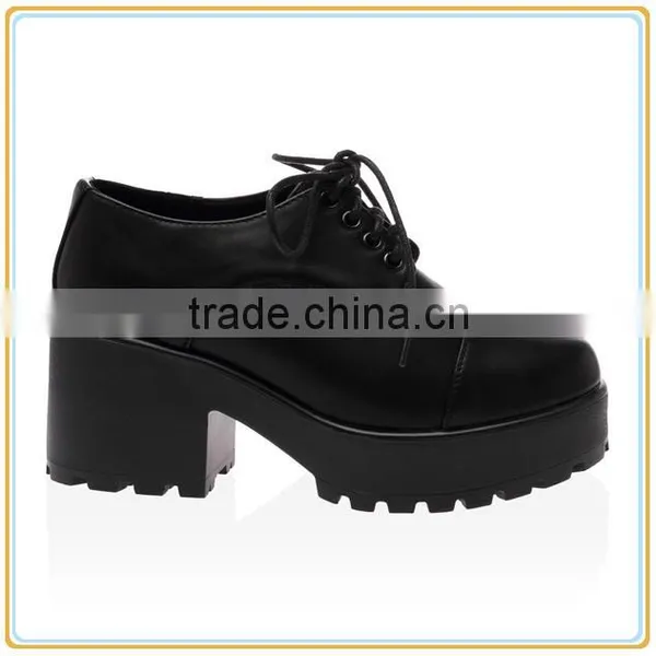 WOMENS LADIES CHUNKY CLEATED PLATFORM MID BLOCK HEEL ANKLE CASUAL SHOES photo-2
