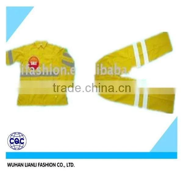 Yellow Breathable 100% Cotton Sepatated Coveralls With Reflective Safety Tapes photo-2