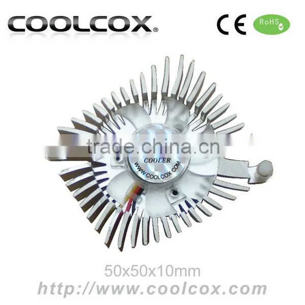 CoolCox Graphic card cooler VC-AL5008,VGA heatsink with cooling fan,VGA cooling fan,for nvidia Geforce,hole distance 80mm