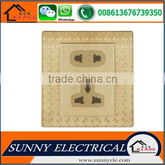 KB6 Painting Golden Rock Button Electric Luxury Wall Muili Function 3 Pin Nuiversal Socket photo-2