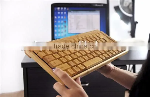 Bamboo & Wood Mechanical Usb Wireless Keyboard photo-2