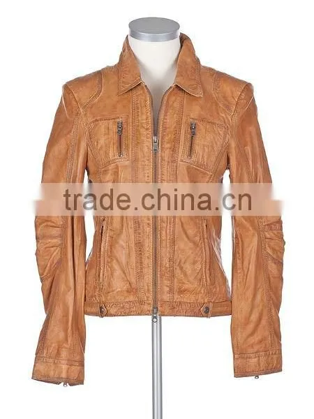 Ladies Fashion Leather Jacket Short Length New Design