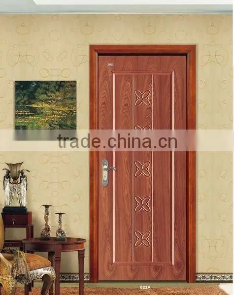 MDF Veneer Door Flat Carving Teak Wood Veneer Door Single Opening