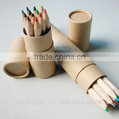 Hot Sale Recycled Brown Kraft Paper Tube and Color Pencil Packing Box