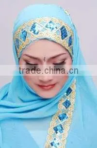 Spring Long Muslim Scarf Instant Hijab DIY Head Cover A1 photo-5