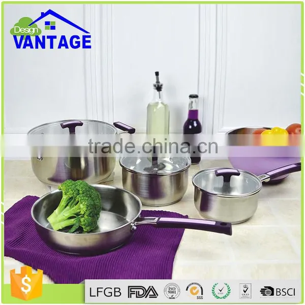10pcs Induction Frypan Saucepan Casserole Stainless Steel Pot Non Stick Cookware photo-2