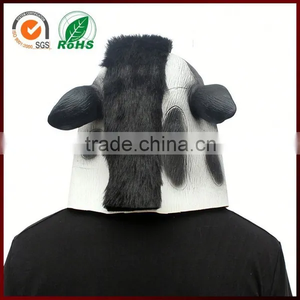 Halloween Costume Realistic Animal Cow Full Head Party Face Latex Mask photo-4