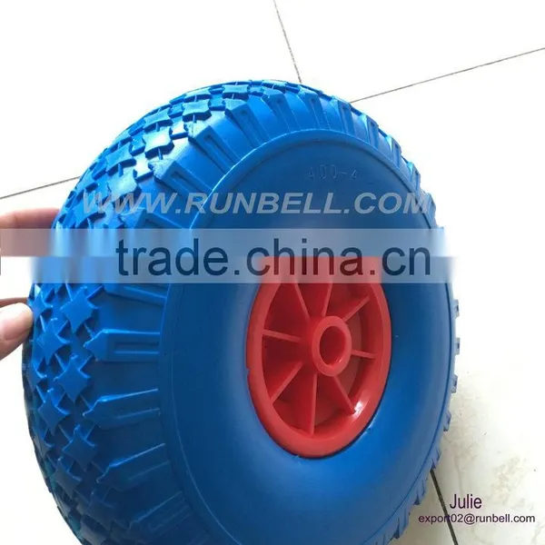 12" x 4.00-4 Flat Free PU Solid Wheels photo-2