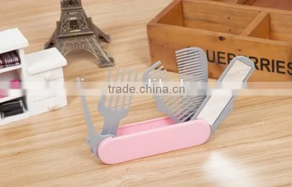 5 In 1 Folding Hair Comb Mirror Brush Comb Set Hair Combs photo-3