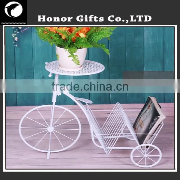 Fashion Design Wrought Iron Bicycle Plant Stand Decoration Bicycle Flower Stand photo-2