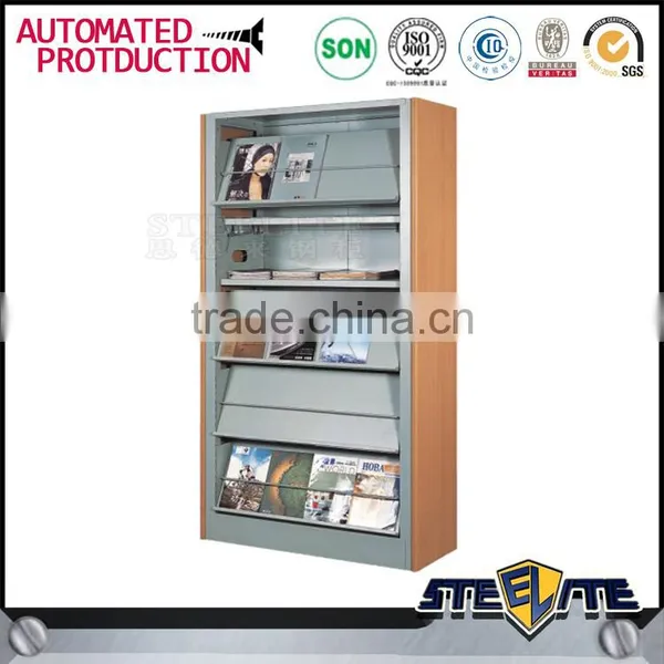 5 Shelves Cheap High Quality Library Furniture Steel Magazine Display Rack photo-4