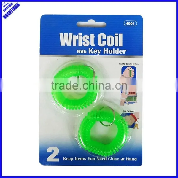 Cheap 5cm Diameter Soft Round Plastic Wrist Coil Keychain photo-2