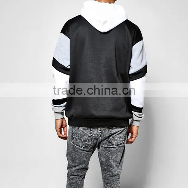 Wholesale Mens Oversized Hooded Sweatshirt Block Sleeve Supreme Hoodie Custom Logo photo-3