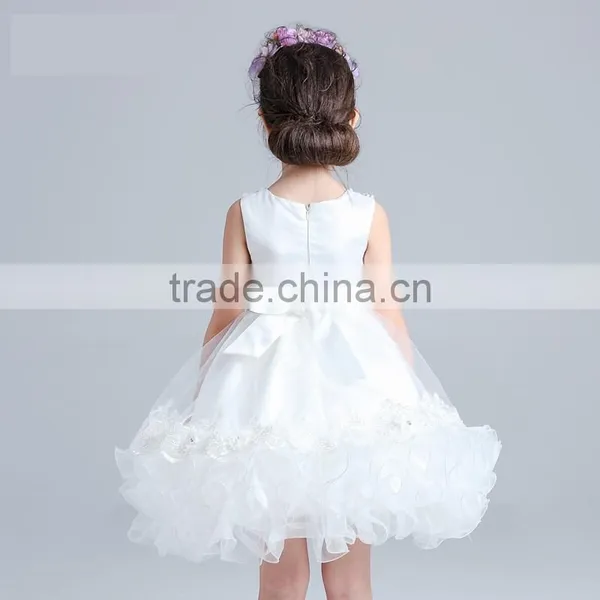 White Ruched Embroidery Flowers Dress Tulle Skirt Cocktail Dresses Ruffle Skirt photo-2