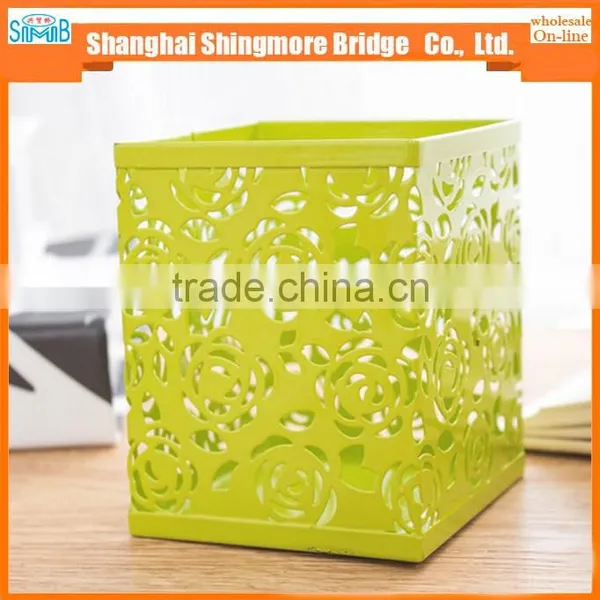 Cheap Wholesale Good Quality Mental Carved Hollow Pen Holder for School and Office photo-6