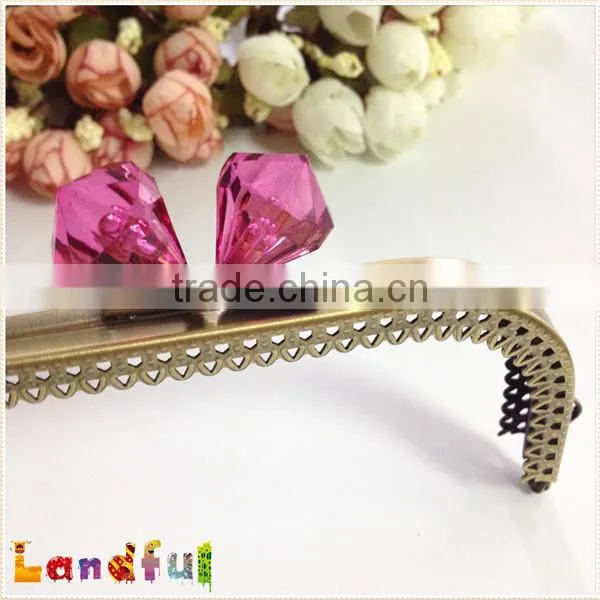 Wholesale Rhinestone Decorate Handicraft Bag Supplies Open Channel Purse Frame photo-3