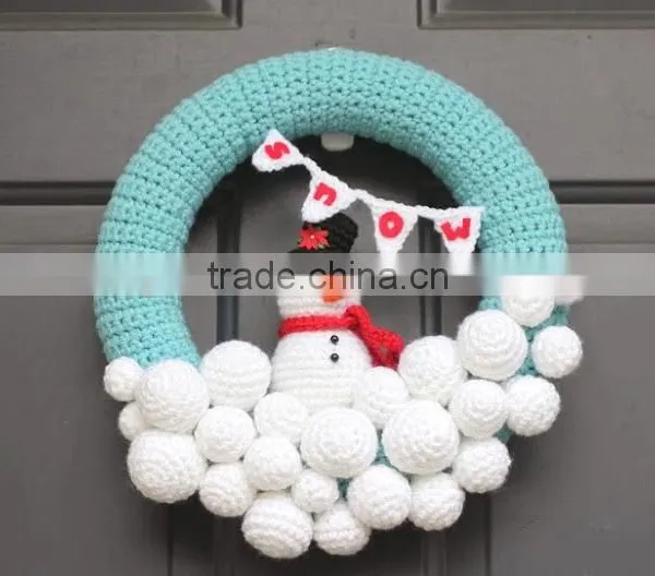 Hand Crocheted Snowball Diy Wreath Sets