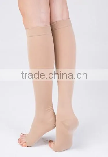 ZT-03 High Quality Women's 15-20 MmHg Sheer Open Toe, Knee High Compression Stockings photo-4