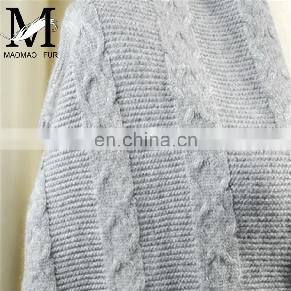 Factory Direct Wool Knitted Scarf Women Fur Pompom Winter Hat And Scarf Set photo-6
