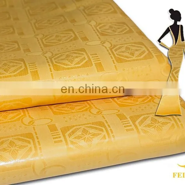 Best Selling African Jacquard Cotton Textile Fabric New Damask Bazin Wedding Party photo-2