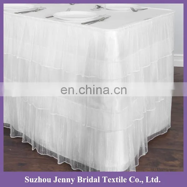 TS092A Wholesale Organza Fabric Latest Wedding Decoration Table Skirting photo-5
