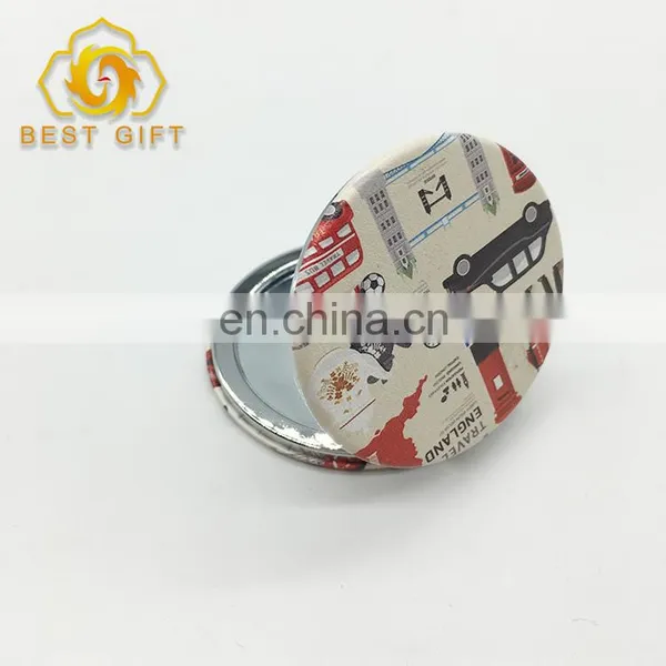 Customized Printing Mini Folding Leather Makeup Mirrors photo-3