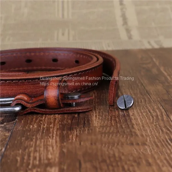High Quality Wholesale Genuine Cow Leather Pin Buckle Fashion Casual Vintage Dress Decorative Leather Belt photo-4