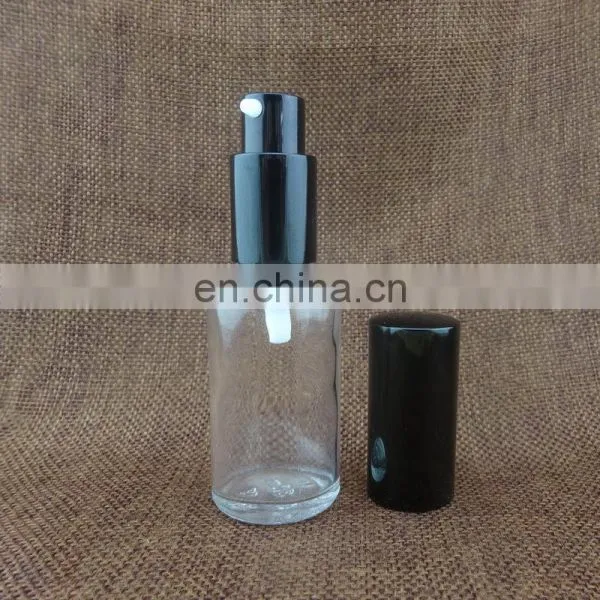 1 oz Clear Boston Round Glass Bottle With Black Fine Mist Spray photo-5