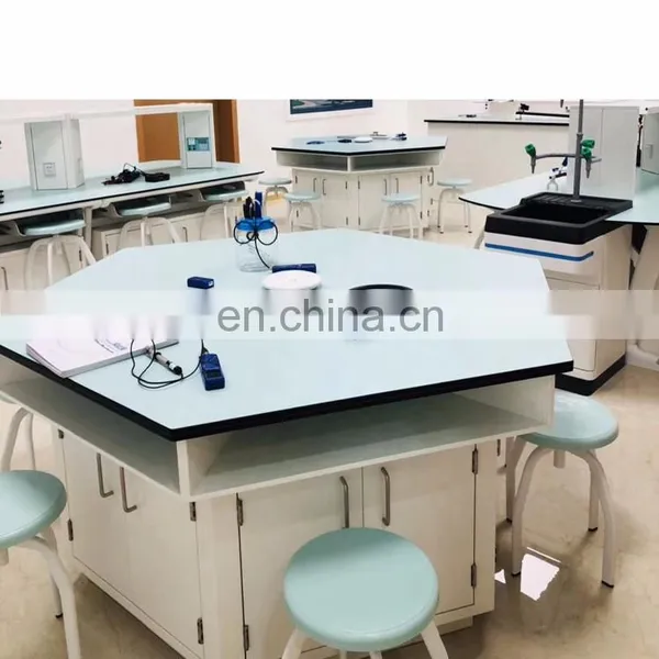 Student Computer Lab Table School Lab Hexagon Table Workbench photo-3