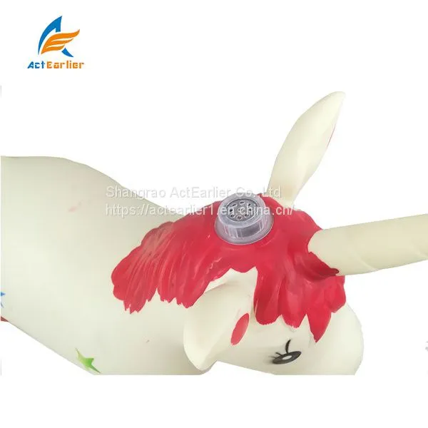 Jumping Horse Hopper- Inflatable Rubber Ride on Bouncing Animal Toys for Kids photo-3