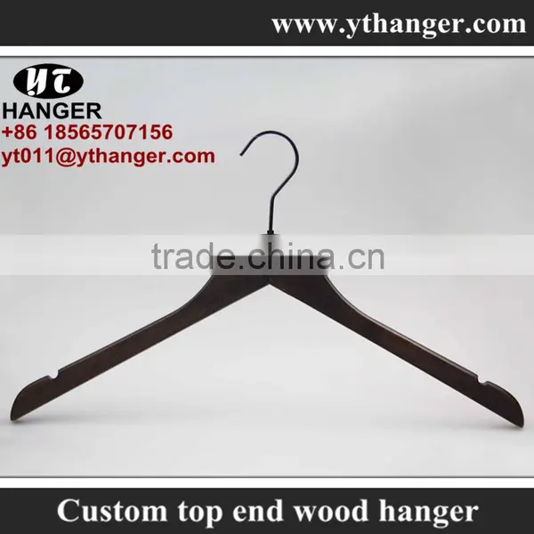 IMY-460 Brush off Brown Wooden Thin Flat Hangers for Clothes photo-3