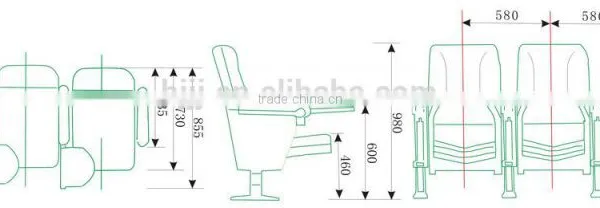 Cheap Theater Furniture Type Foldable Auditorium Chair HJ62A-L photo-5