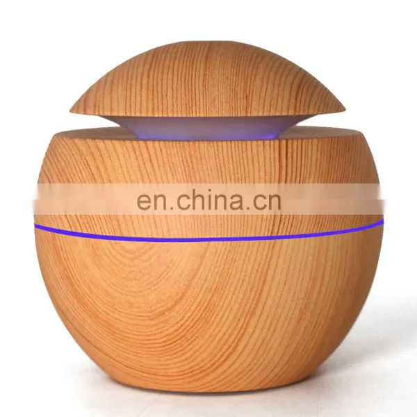 2021 USB Design Product Home Car Rechargeable Essential Oil Humidifier Wood Grain photo-5