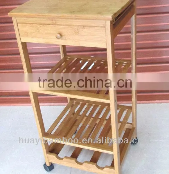 Bamboo Kitchen Cart With Drawer&Door photo-2