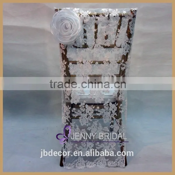 C174F1 White Elegant Chair Sashes Lace Chair Covers Wedding photo-2