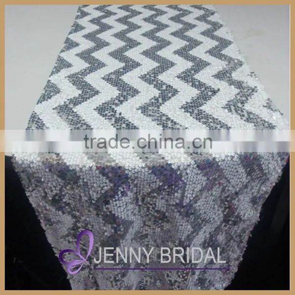 SQN70F Bulk Cheap Chevron Sequin Table Runner,metal Table Decorations photo-2