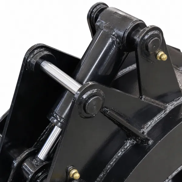 Mini Excavator Hydraulic Grapple Attachment Fixed Non Rotating Pin On Mount Spiral Wrap Hoses Gloss Black photo-5