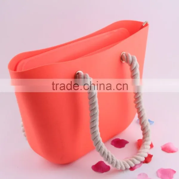 High Quality Soft Silicon Beach Bag With Rope Handle